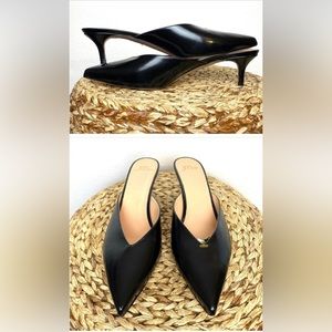 J. Crew Sophia kitten black pointed patent heels